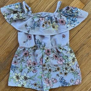 Copper Key Gingham jumpsuit with flowers